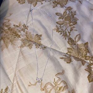 Elegant Silver Bow Pendant Necklace
